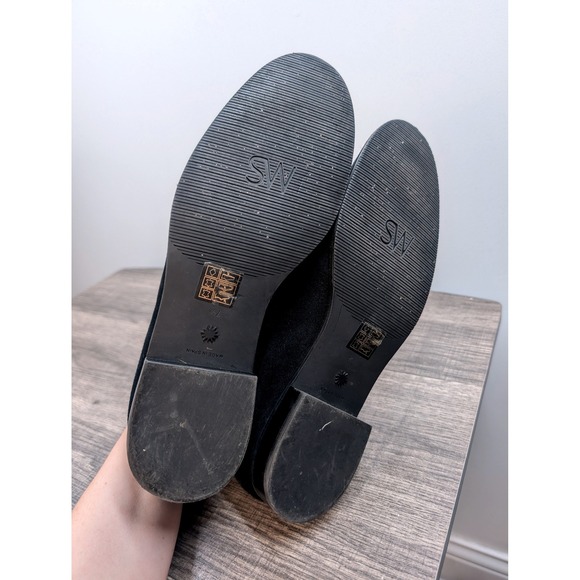 Stuart Weitzman Keegan Bow Loafer Black Suede Bow Flats Women Size 7.5 - Picture 6 of 6